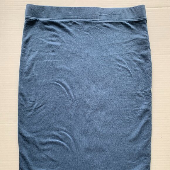 Peruvian Connection Blue Pencil Skirt Soft Cotton Stretch Knit Women’s Size ~M - Picture 1 of 8